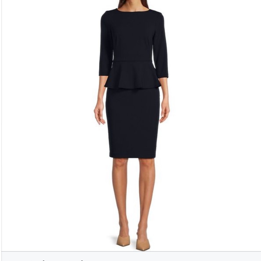 Calvin Klein peplum dress in indigo. Size 14